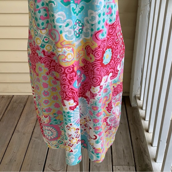 Talbots Medallion Interlock Shift Dress M Colorful Floral Sleeveless Summer - Picture 8 of 11